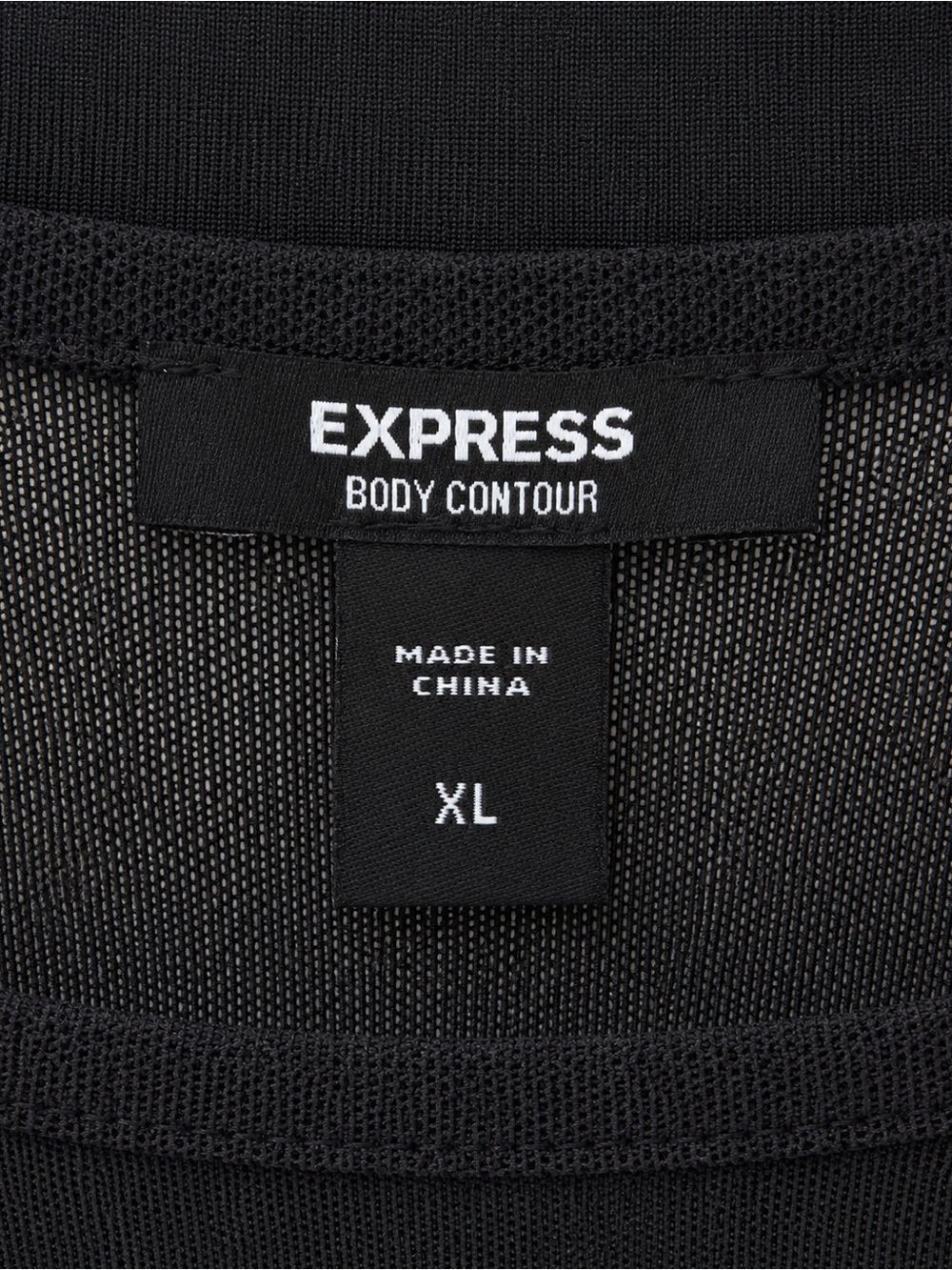 Express Body Contour Black Mesh Sweetheart Bodysuit XL - Picture 3 of 5